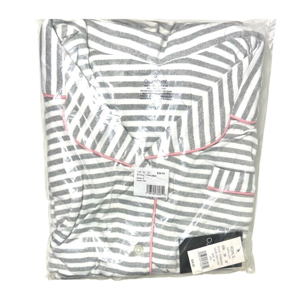 Cuddl Duds Womens Gray Short Sleeve Wide Leg Cropped Pajamas Set Plus Sz 3X NWT - Picture 3 of 7